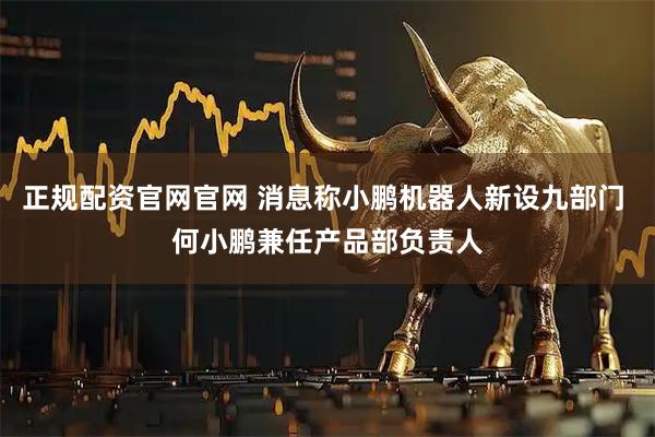 正规配资官网官网 消息称小鹏机器人新设九部门 何小鹏兼任产品部负责人